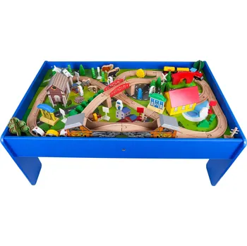 Vláček a vláčkodráha Ramiz MEGA dřevěný vláček na stole