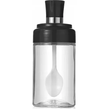 Dóza na potraviny NÁDOBA NA KOŘENÍ S LŽIČKOU, kuchyňský organizér, sklenice