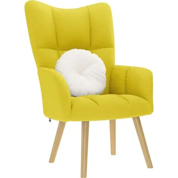 Křeslo Relaxační židle světle žlutá textil - 8721158362018