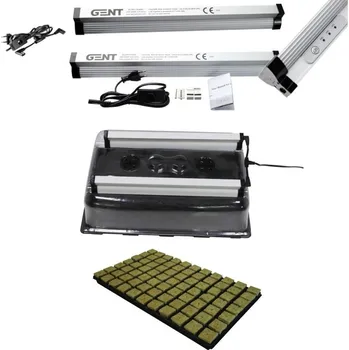 Osvětlení pro růst rostliny Growmarket GENT Set Grodan Propagation Double, 2x18W LED s časovačem, 58x38x22 cm