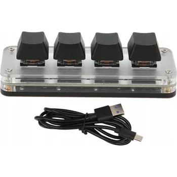 Klávesnice 4 TLAČÍTKOVÁ PROGRAMOVATELNÁ MECHANICKÁ KLÁVESNICE KEYPAD RGB USB C