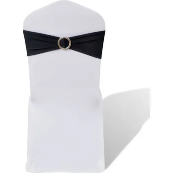 Potah na židli 25 ks černá natahovací šerpa na židle s diamantovou přezkou - 8718475898603