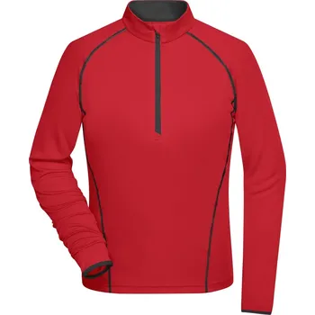 Dámská tunika Daiber Dámské sportovní triko s dlouhým rukávem Sports Longsleeve JN497 Barva: Červená - Černá, Velikost: XS