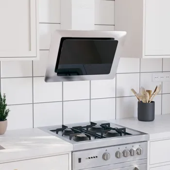 Digestoř Nástěnná digestoř 60 cm nerezová ocel a tvrzené sklo stříbrná - 8720286661604