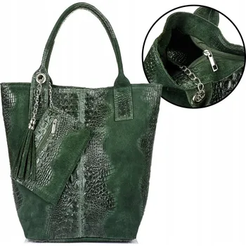 Kabelka Vera Pelle kabelka z pravé kůže zelená