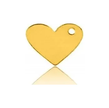 Přívěsek Zlatý přívěsek srdce srdíčko maličké stříbro 925 GRAVÍROVÁNÍ