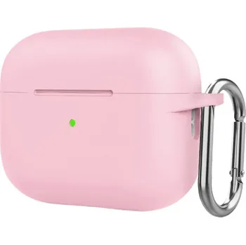 Silikonový ochranný obal s karabinou pro AirPods Pro 2 s Lightning konektorem - růžový