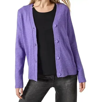 Dámský svetr Cecil fialový svetr na knoflíky (Dámský super soft svetřík značky Cecil)