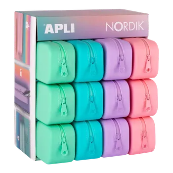 APLI penál NORDIK – silikonový, pastelové barvy