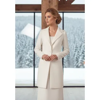 Flaušový svatební kabát - ivory: BF-237 Vybraná velikost: 5XL