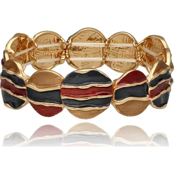 Náramek Umělecký náramek YVON s barevným smaltem v kontrastních tónech