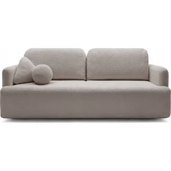 Pohovka Rozkládací třímístná pohovka Lambina s úložným prostorem, tmavě béžová boucle