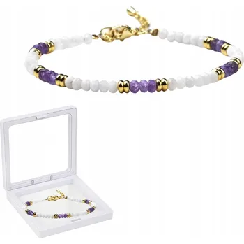 Náramek Náramek Ametystový Kámen Měsíční Kámen 3x4mm