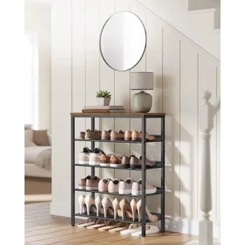 Botník Songmics 75 x 93 x 30 cm, odstíny hnědé