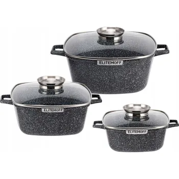 Hrnec MODERNÍ KOMPLET HRNCŮ MRAMOROVÉ HRNCE 6 ks ELITEHOFF 7057 PROM