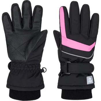 Rukavice Dívčí zimní (lyžařské) rukavice Loap Rulik vel. (12) 152 černé růžovou