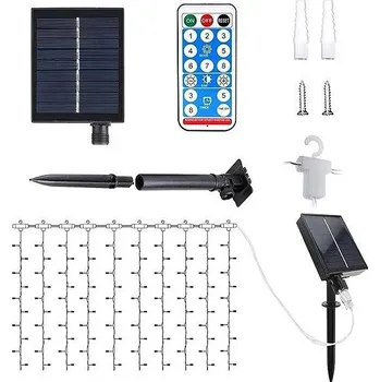 Žárovka X-SITE LED Závěs CLD-005 3 × 3, solar teplý bílý