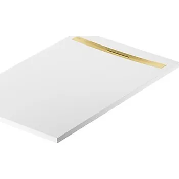 Sprchová vanička CERSANIT 3D Sprchová vanička Cersanit Kontra 140x90 obdélníková, bílá ,kryt zlatý, S207-013 S207-013