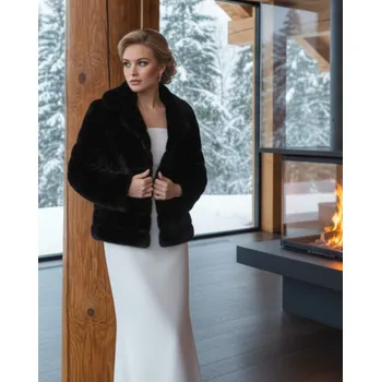 Dámský kožich Prošívaný dámský kožíšek - černý BF-238 Vybraná velikost: 3XL