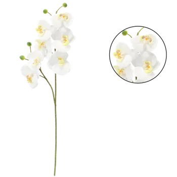 umělá květina UMĚLÁ VĚTVIČKA - ORCHIDEJ 64 CM BÍLÁ balení=24 ks *3643