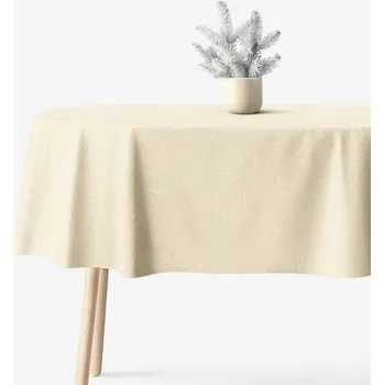 ubrus Vánoční exkluzivní oválný ubrus - zlatý se třpytkami 120 x 160 cm