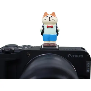 Selfie tyč Krytka blesku fotoaparátu Univerzální patice Dekorativní ochrana motiv kočka s motýlkem a batohem pro Sony Nikon Canon Fuji Pentax Leica Olympus