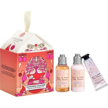Kosmetická sada L’Occitane Cherry Blossom L’Occitane Fleurs de Cerisier sprchový gel s parfemací 75 ml + L’Occitane Fleurs de Cerisier Perfumed Body Lotion parfémované tělové mléko 75 ml + L’Occitane Fleurs de Cerisier krém na ruce s parfemací 10 ml kosmetická sada