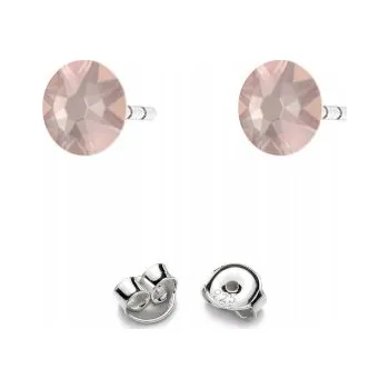 Náušnice Stříbrné Náušnice 925 s krystaly Swarovski Rose 4,5mm Dust Pink Delite