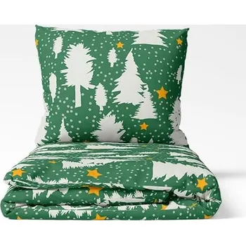 Povlečení Chanar Bavlněné povlečení Stromky zelené 140x200 70x90