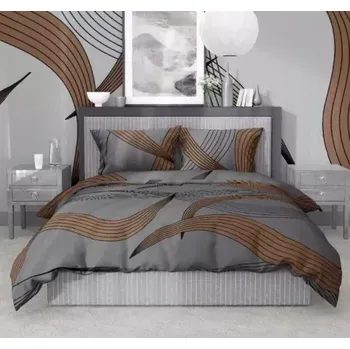 Povlečení Stanex Gold Ribbon šedé 140 x 200, 70 x 90 cm nitěné knoflíky