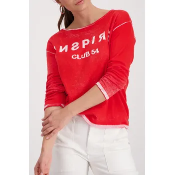 Dámská mikina Svetr Monari 410213 červený se zrcadlovým nápisem Velikost: 38