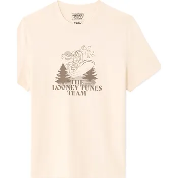 Pánské tričko Celio Tričko Looney Tunes 1182235 Béžová XXL