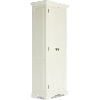 Šatní skříň Šatní skříň masiv Siena II borovice bílá (Dřevěná šatní skříň)