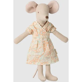 plyšák Myška máma v šatech smetanová Maileg