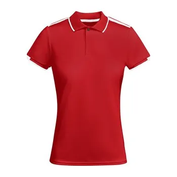 Dámské tričko Dámská sportovní polokošile Tamil, červená/bílá, Velikost M