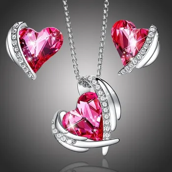 Souprava šperků Victoria Filippi Souprava náhrdelníku a náušnic Swarovski Elements Amorita Bianca SET0275-SN6000A Růžová 45 cm + 5 cm (prodloužení)