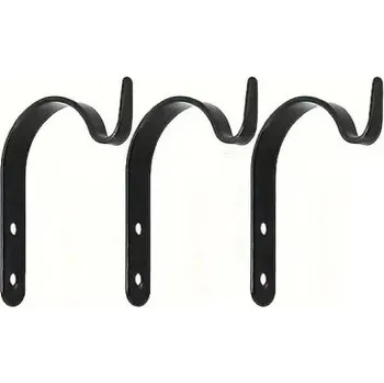 Sada 3 ks kovových háčků 5,8 x 4 cm Černé háky na zeď Držák dekorace nebo organizace