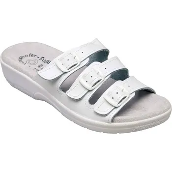 Dámské pantofle Santé SI/03D3 bílé zdravotní pantofle s třemi pásky Barva: Bílá, Velikost: 40