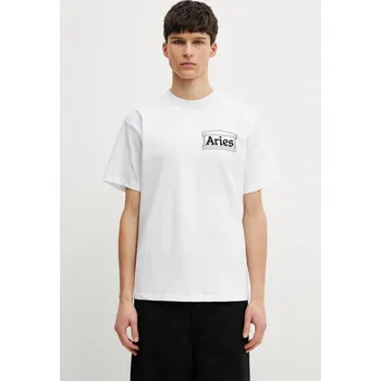 Pánská móda Bavlněné tričko s dlouhým rukávem Aries Temple LS Tee, L, bílá, 00A