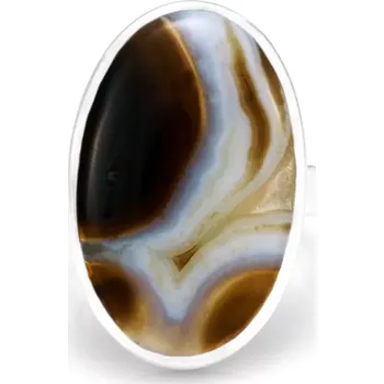 Prsten Stříbrný prsten (Ag 925/1000) s onyxem QA, vel. kamene cca 28 x 19 mm (ON7265R)