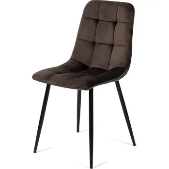 Jídelní židle Vikio Jídelní židle hnědá samet látka černá podnož VJZ100H-M