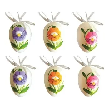 Velikonoční dekorace Vajíčka plastová na zavěšení 6 cm, 6 ks v sáčku (cs, Anděl Přerov s.r.o.)