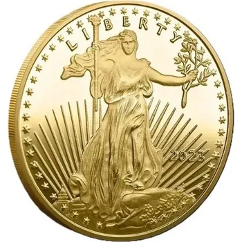 Pamětní zlatá mince Socha svobody 4 cm nový klasický postmoderní styl trojrozměrný 3D reliéf sběratelská mince