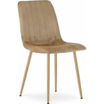 Jídelní židle Židle LAVA - hnědý samet / nohy barva dřeva x 1