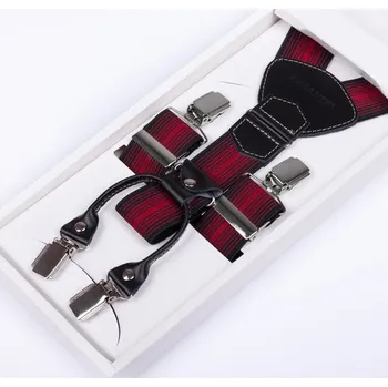 Kšandy Luxusní kšandy červenočerné kožená poutka Assante 90027, Velikost Uni