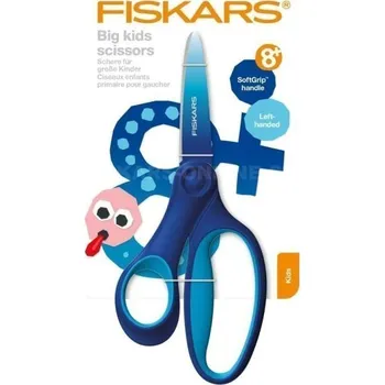Fiskars Velké dětské nůžky 15 cm pro leváky, světle a tmavě modrá