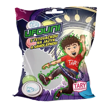 Bonbon Tary UFO lízátko 22 g s tetováním na jazyk a samolepkou