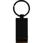 Kovová klíčenka s potahem z umělé kůže - černá laserové gravírování