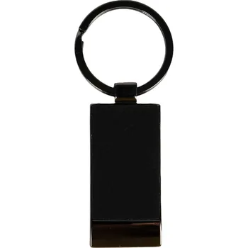 Kovová klíčenka s potahem z umělé kůže - černá laserové gravírování