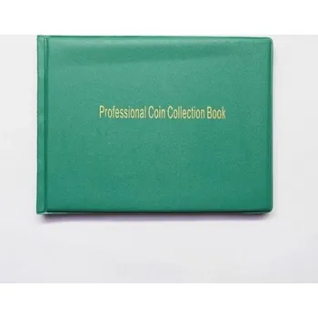 Album na mince 20,5 x 15,5 cm PVC zelené 10 stran 240 kapes Velikost mřížky 3 x 3 cm Kniha na sběratelské mince